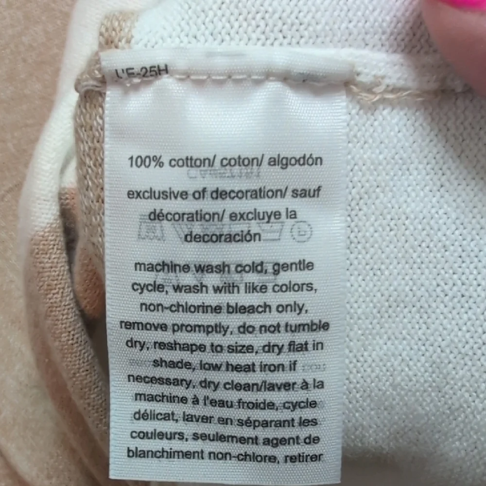 Tommy Hilfiger Striped Tan and White Long Cardigan Dress.‎ Medium. EUC